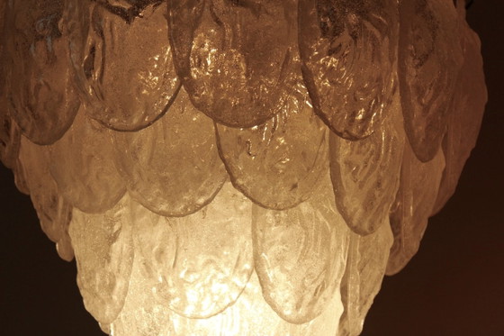 Murano Frosted Glass Leaves Chandelier by A.V. Mazzega, polished steel (photo 8 of 8)