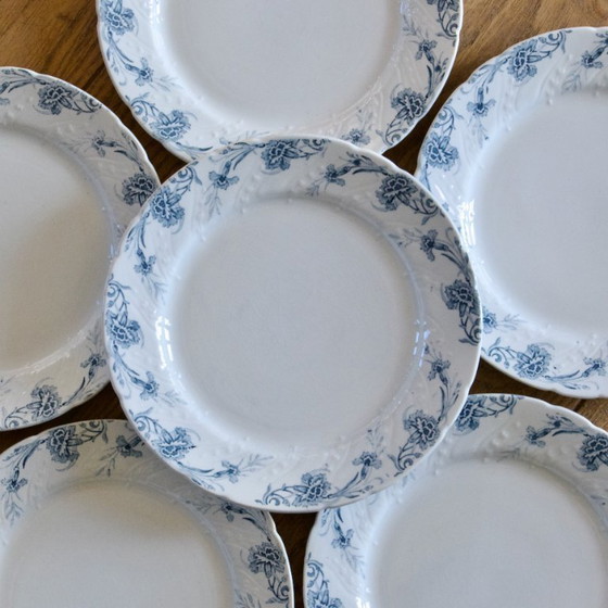 Image 1 of Antique 19th-century ironstone plates signed KG Luneville