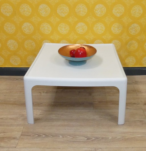 vintage 70er Jahre Couchtisch Beistelltisch 70x70H40 von Peter Ghyczy Horn Collection weiß space age retro panton