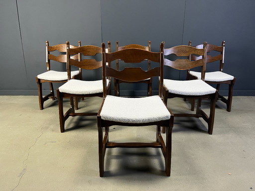 Vintage-Esszimmerstühle im Brutalismus-Stil, 6er-Set – 1960er