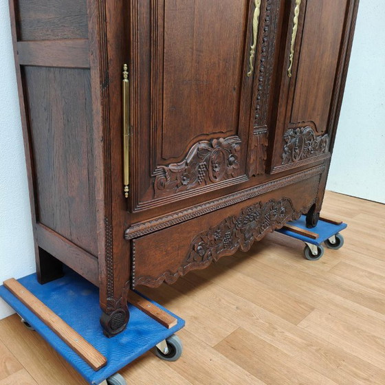 Antique cabinet, bridal cabinet, wardrobe, wall cabinet, display cabinet, Wood, Brass, Brown, Vintage (photo 8 of 12)