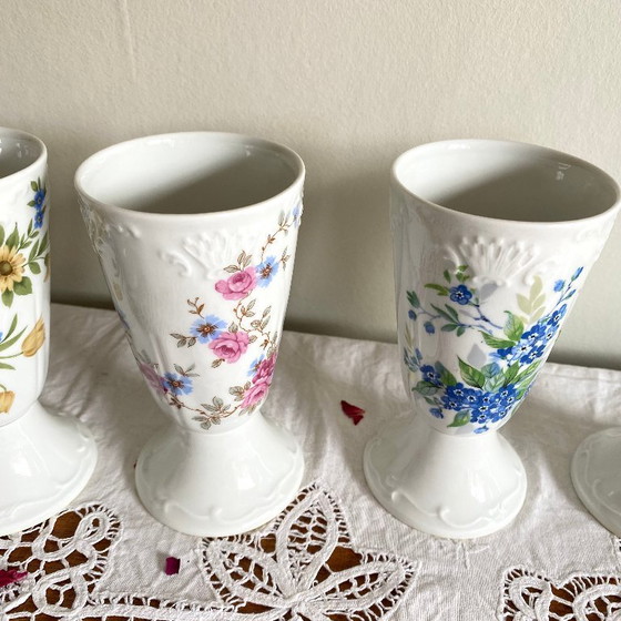Image 1 of 5 Mazagrans flower coffee cup mug vintage Limoges porcelain