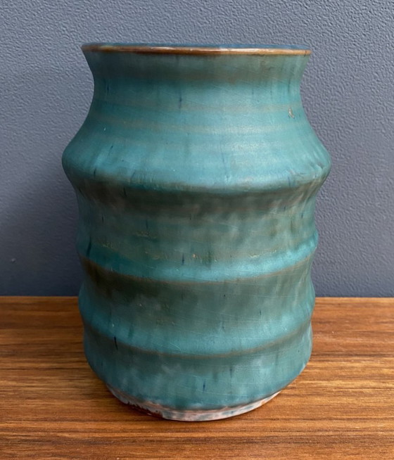 Image 1 of Westraven ceramique Utrecht blue vase 1970s