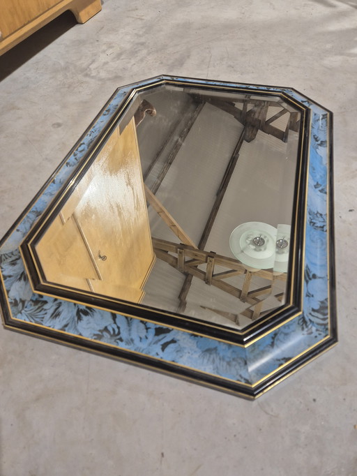 Wooden regency mirror with floral pattern