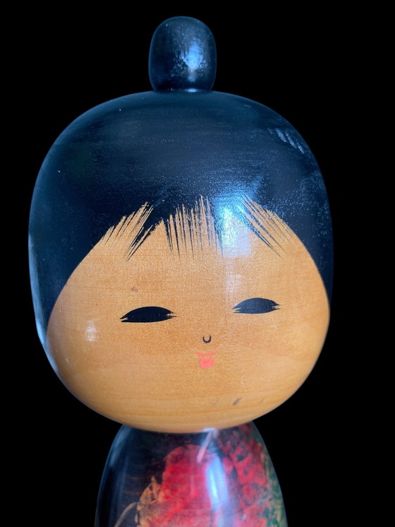 Image 1 of Kokeshi d'arte giapponese Sato Kōson (1978) 35 cm fatto a mano e firmato