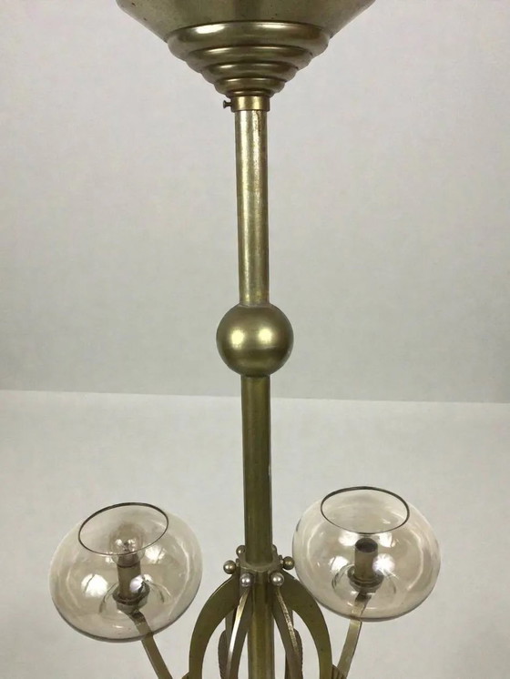 Art Deco Chandelier – Pendant lamps, Metal, Glass (photo 13 of 17)