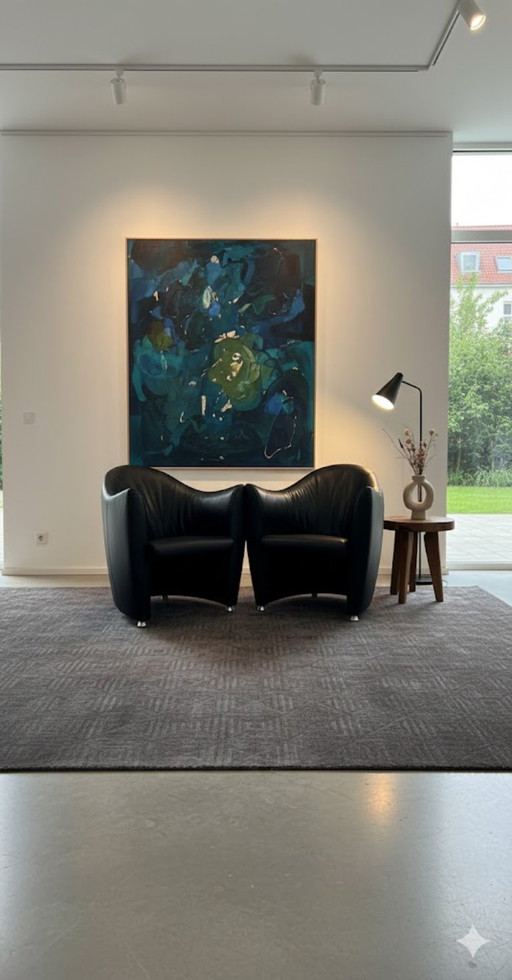 Leolux armchairs - Shaman model - modern - black - leather