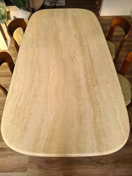 Image 1 of Traventine dining table