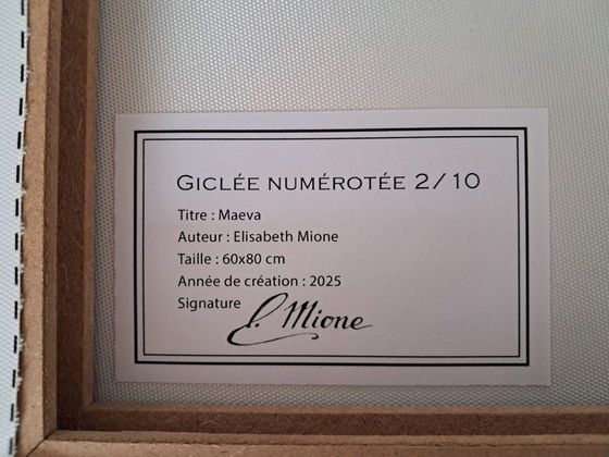 Image 1 of Elisabeth MIONE - Maéva - Litografia dell'artista su telaio