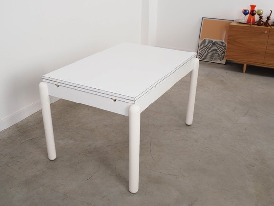 Image 1 of White extendable table, Italian design, 1980s, made in Italy