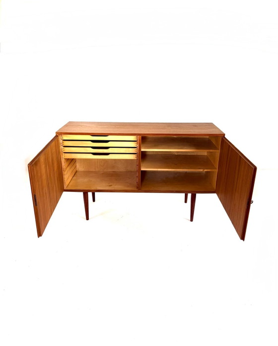 Buffet bas vintage danois en teck, Poul Hundevad ‘60, Bois, Marron (photo 14 sur 15)