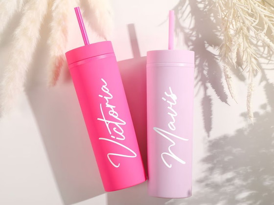 Image 1 of Personalized Tumblers with Lid and Straw,Custom Skinny Tumbler ,Bachelorette Party,Wedding Party water glass Gifts,Bridesmaid Tu
