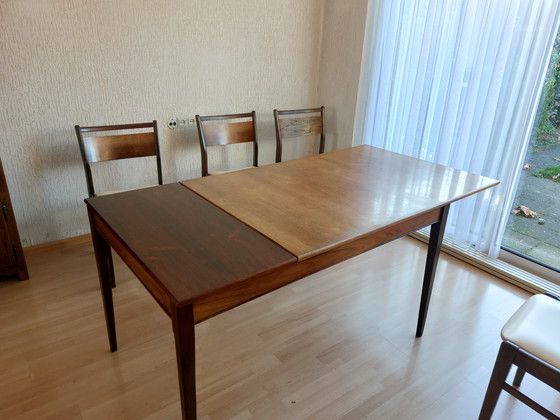 Image 1 of Vintage eettafel Deense stijl, uittrekbaar, palissander