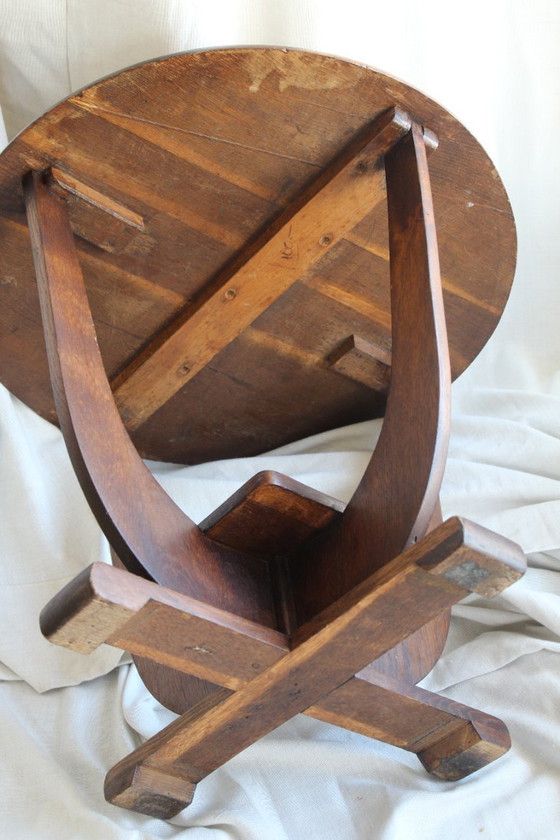 Image 1 of Art Deco Sidetabel Bijzettafel Plantentafel Rond