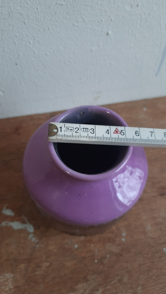 Image 1 of 1x Fat Lava vase, VEB Haldensleben, no. 3053, lgreen + lilac
