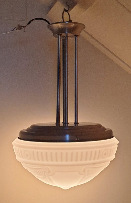 Grote Art Nouveau / Art Deco  stijl hanglamp