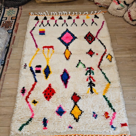 Image 1 of Tapis en laine naturelle tissé main traditionnelle taille 1,5/2,5 m