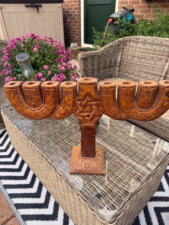 Hermosa menorá tallada en madera – Objetos decorativos, Wood (photo 7 of 8)