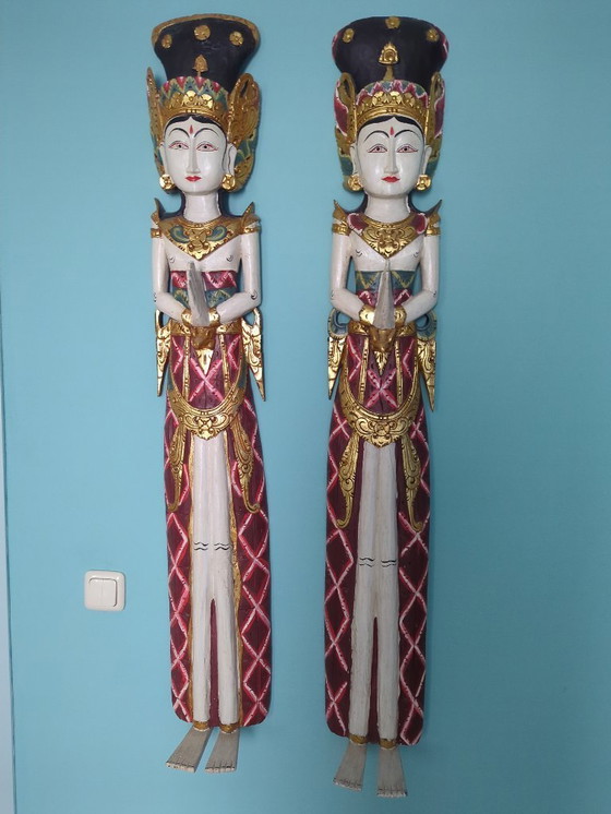 Image 1 of 2 Wooden Balinese dolls