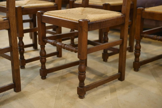 Set of 6 brutalist oak chairs from the 1950s. – Dining chairs (photo 10 of 15)