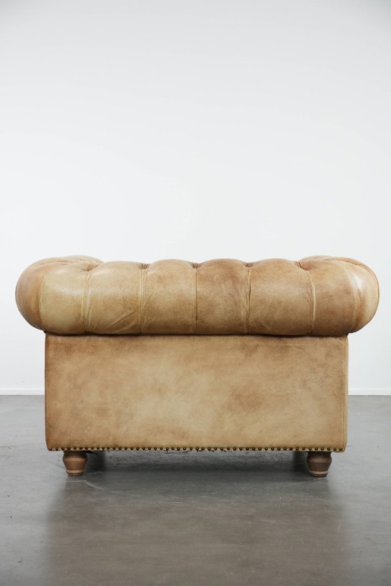 Image 1 of Unique Chesterfield armchair made of cowhide leather