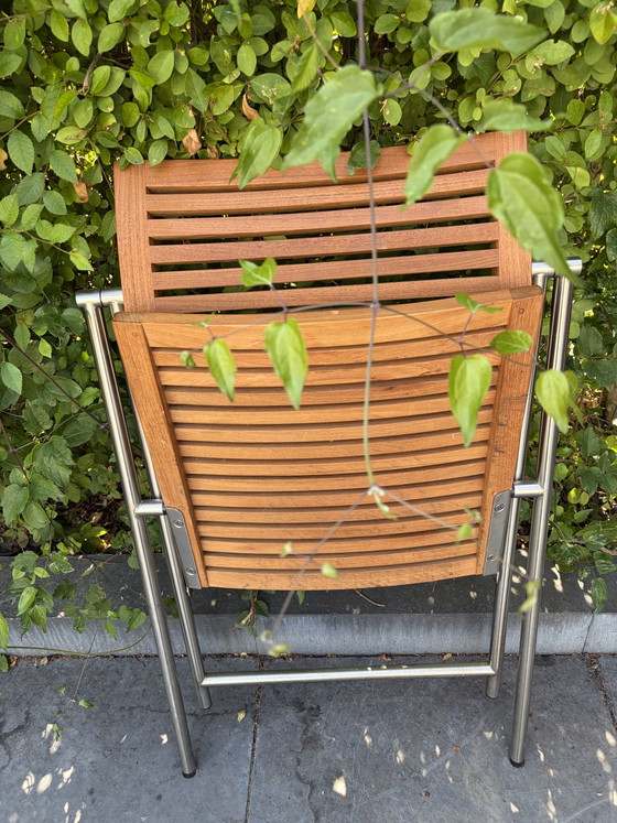 1 Silla plegable Alexander Rose de teca y acero inoxidable – Sillas de jardín, Wood, rvs (photo 7 of 8)