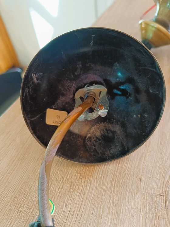 Image 1 of Witte Opaline De Clichy Glazen Hanglamp