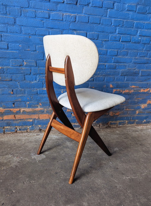 Chaise à ciseaux vintage en teck - Louis Van Teeffelen - 1960
