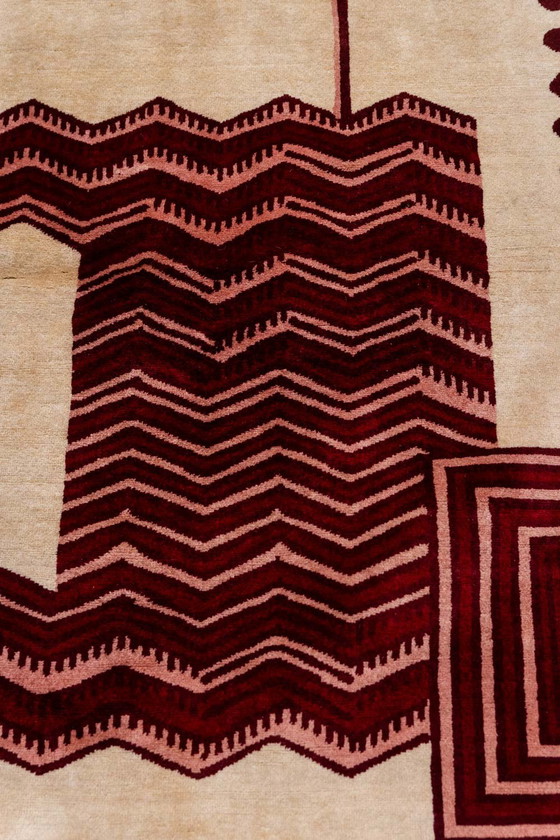 Image 1 of Tappeto o arazzo in lana in stile Art Déco. Opera contemporanea.
