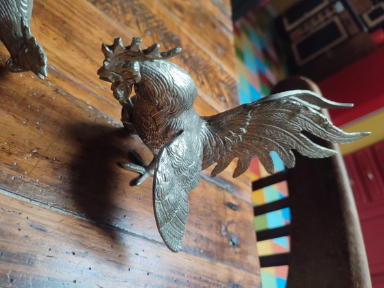 Image 1 of Coppia di galli in metallo argentato