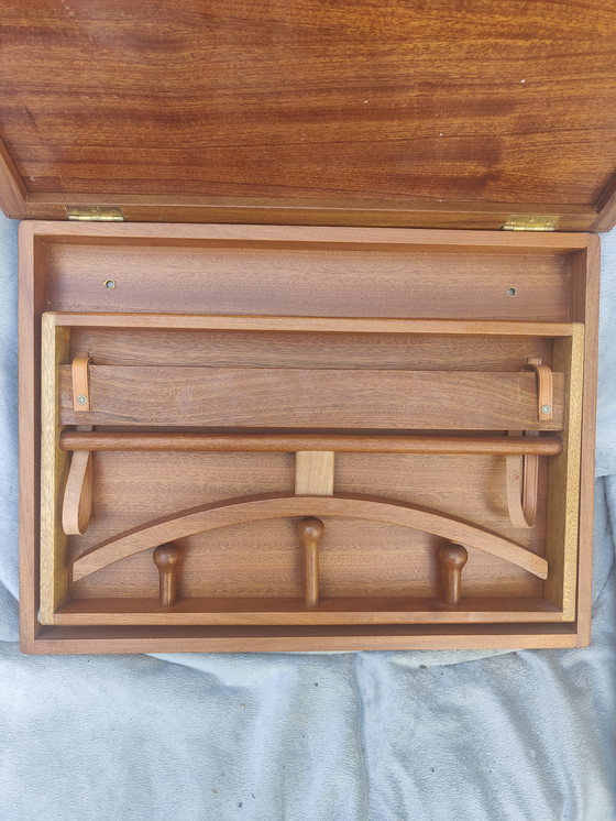 Image 1 of Scandinavian Vintage Wall Coat Rack in a Wooden World Map