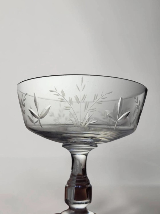 6 copas de champán de cristal – Vasos y jarras, Crystal, Glass, Art Nouveau (photo 5 of 8)