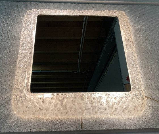 IJsspiegel van Egon Hillebrand, vierkant met licht, jaren 70 – Plexiglass, Metal (photo 13 of 15)