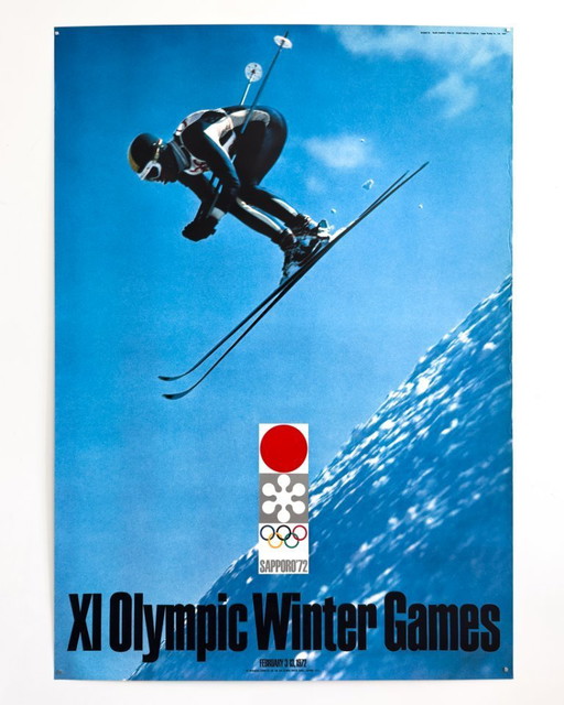 ⛷️Yusaku Kamekura - Poster originale XI Giochi Olimpici Invernali, Sapporo '72 B1 | 103 x 73 cm | Japan Plakat
