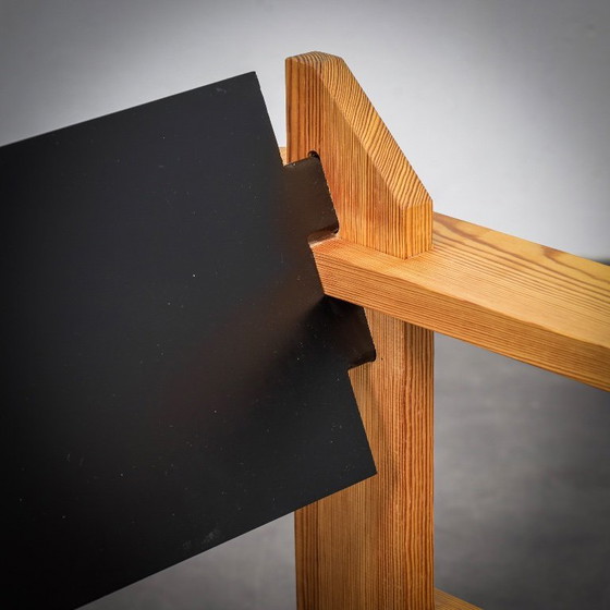 Image 1 of Rarissima coppia di poltrone lounge olandesi in legno massello di pino, di Wouter Fens, anni '60.