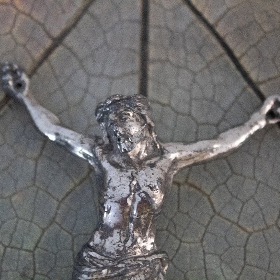 Image 1 of Antique 19th-century French metal Corpus Christi for a crucifix