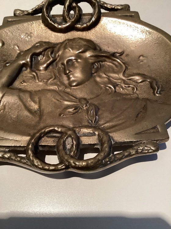 Splendida Vide-poche Art Nouveau Antica/Ciotola in Bronzo (17cm), Ciotole, Marrone (foto 2 di 5)