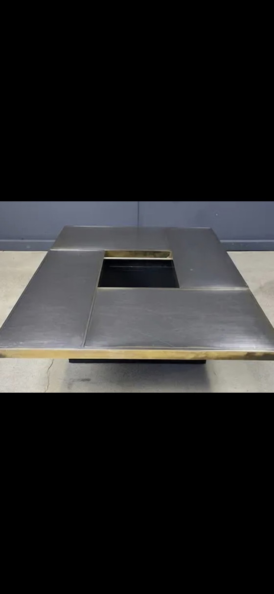 Coffee table with hidden bar by Belgochrom, 70s, Sculpture, Bronze, Brown (photo 4 of 5)