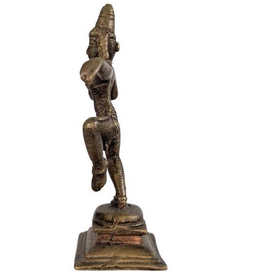 Antique Bronze Indian Dancing Goddess (Parvati) – Hand-cast – 14 cm – Sculpture (photo 7 of 9)