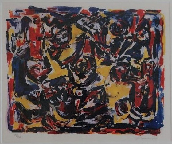 Image 1 of Theo Wolvecamp (CoBrA) - 'Oiseaux Joyeux' (framed silkscreen)