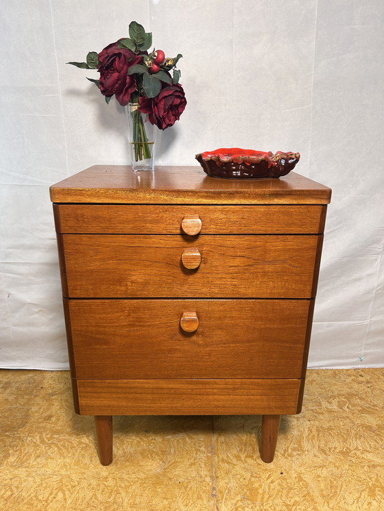 Image 1 of Mid-Century Retro Vintage Teak Small Cabinet by Stag – 1970 Versatile | Compact | Classic British Design
