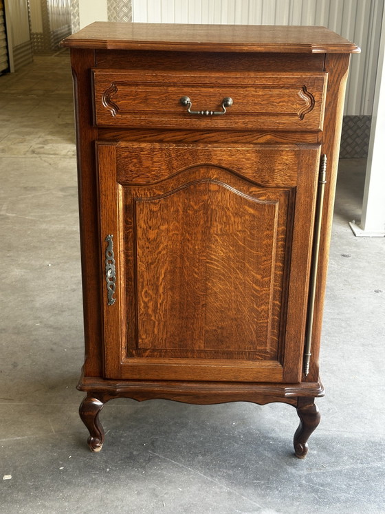 Vintage massief eikenhouten hifi-kast voor platenspeler – Ladekasten, Wood (photo 3 of 10)