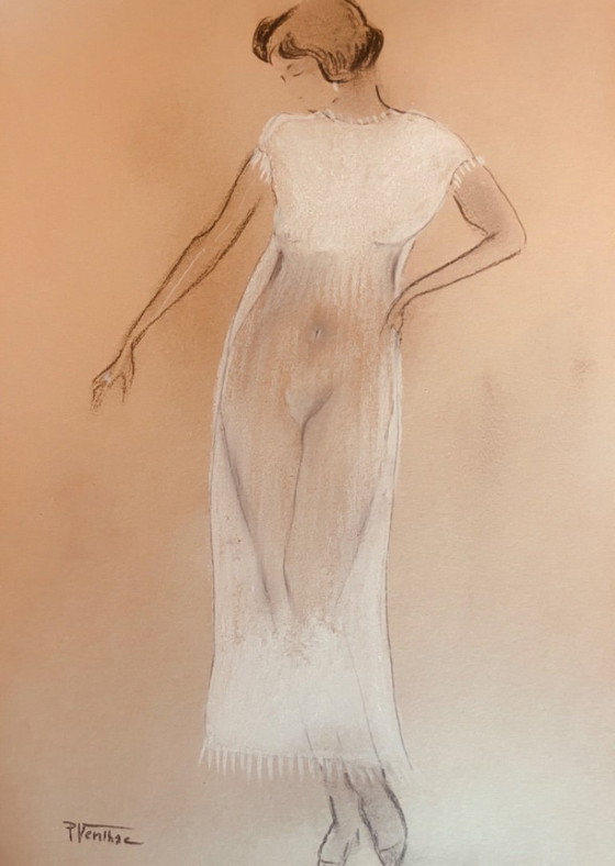 Image 1 of Dipinto firmato, ritratto femminile, "trasparenza"