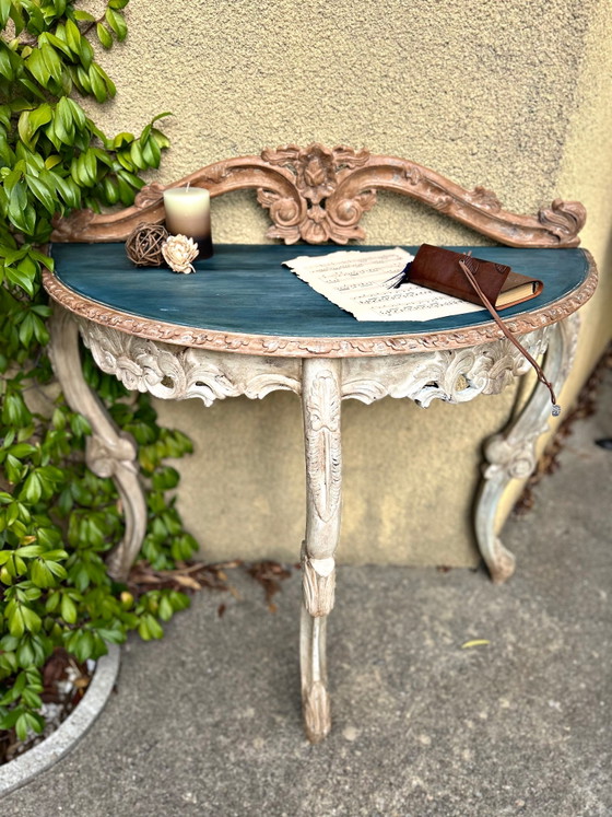 Gepatineerde antieke Console – Hout (photo 2 of 13)
