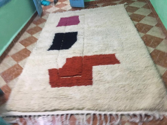 Image 1 of Alfombra tradicional marroquí hecha a mano de 3x2 para sala de estar.