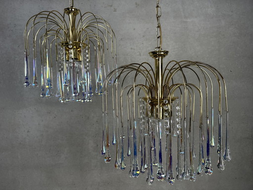 Lustre Hollywood Regency en forme de larme - Massif
