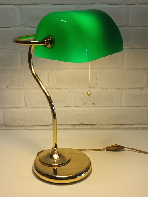 Bankers lamp Elite 24 carat gold plated
