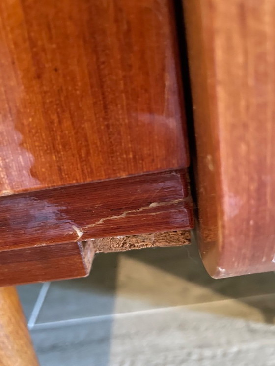 Image 1 of Commode Acajou Vintage 1960 - 4 tiroirs - Pieds Crayons