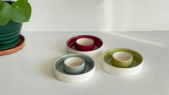 Image 1 of CANDLESTICKS Tealight Holder Crackled Ceramic