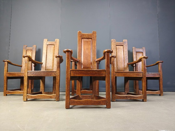 Image 1 of Vintage church chairs, set of 6 - 1950s